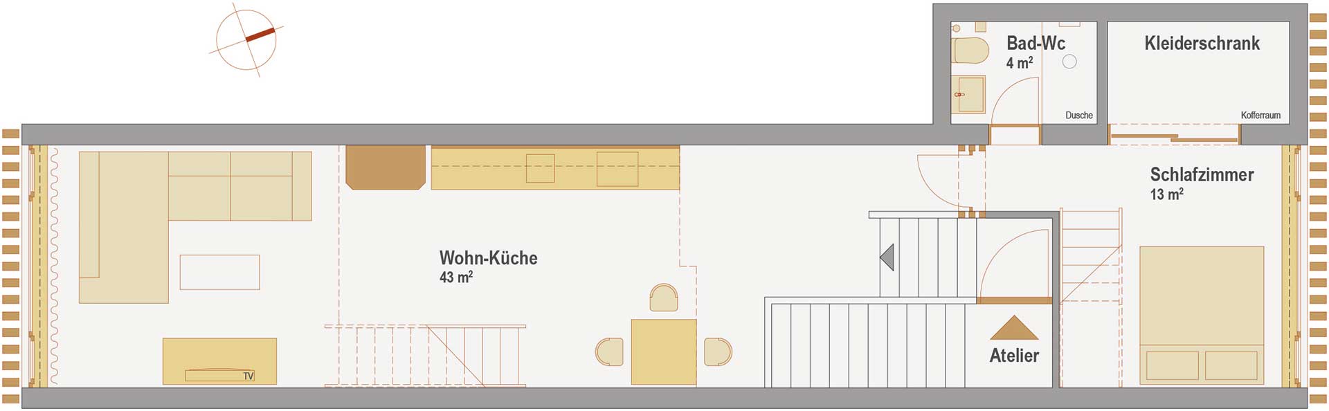 Appartements Prachenskyhof Dachgeschoß-Atelier